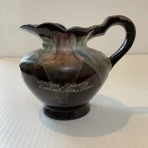 Drip Glaze Pitcher Or Creamer- lookout mountain Tennessee engraved 4"tall - Picture 1 of 6