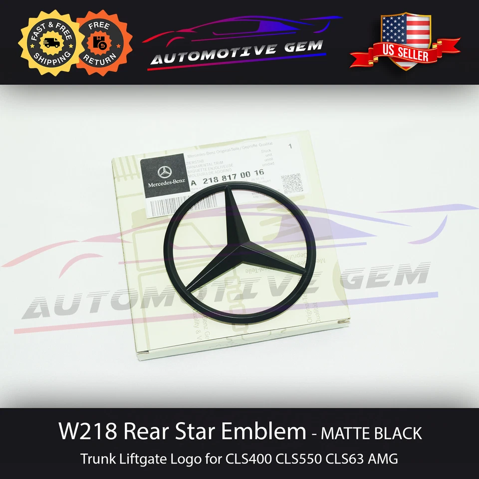 W218 Mercedes Mate NEGRO Estrella Emblema Tapa Trasera Maletero Logo Insignia AMG CLS63 CLS550 Foto 1 de 1