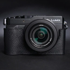 Handmade Genuine Leather Camera Half Cover Case Bag For Panasonic LX100 - Imagen 1 de 12