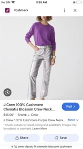 j crew cashmere sweater xs Purple Sz Med Clematis Blossom New Womens Clearance - Picture 1 of 1