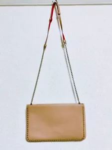 Christian Louboutin 2-Way Shoulder Bag Chic & Versatile Pink Beige Leather Used - Picture 1 of 4