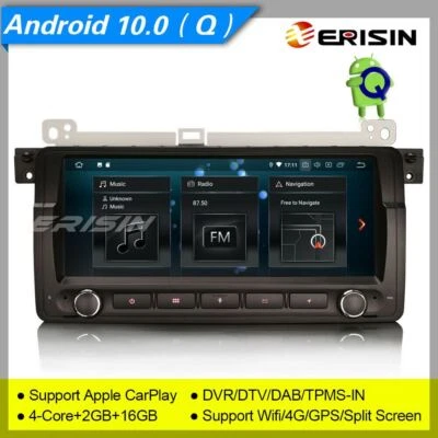 BT5.0 CarPlay Android 10  BMW E46 Autoradio 3er M3 MG Rover DAB+GPS DVR 8.8"5146 - Immagine 1 di 4
