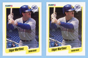 1990 fleer Edgar Martinez two card lot #520 mariners - Picture 1 of 2