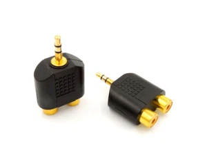 DOPPINO SDOPPIATORE DA JACK 3.5mm 3 POLI A 2 RCA FEMMINA - Picture 1 of 3
