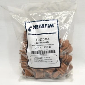 Cantidad 25 NETAFIM TL075MA Barba Recta 17mm 3/4" Macho MTH Montaje Marrón - Imagen 1 de 3