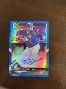 TOMAS NIDO 2018 Bowman Chrome RC Blue Refractor Auto /150 Mets Rookie - Picture 1 of 2