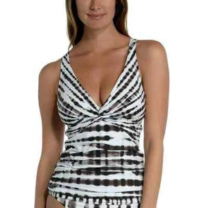 La Blanca L45520 Womens JAVA Twisted Bamboo Twist Front Tankini Top Size 10 - Picture 1 of 3