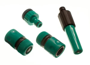 4 Quick Fix Gartenschlauch Armaturen 2 Hahnverbinder Und 2 Reduzierstücke 2 Spritzdüse - Bild 1 von 1
