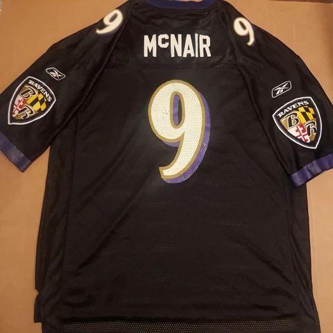 NFL Baltimore Ravens Reebok On Field #9 Steve McNair Black Football Jersey  XL Cover