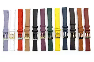 Ladies Smooth Stitched Leather Watch Strap C088 Lots of Colours & Sizes! - Picture 1 of 32