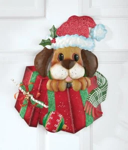 Adorable Christmas Puppy with Presents Hanging Door Decoration - Picture 1 of 1