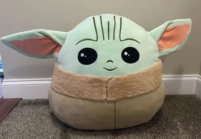 Squishmallow Kellytoy 20 Inch Baby Yoda Grogu Star Wars Stuffed Toy Plush Clean - Image 1 of 4