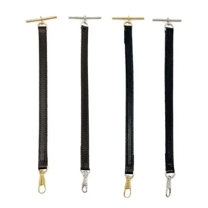 Albert Pocket Watch Strap Leather Black or Brown with Silver Gold Fitting - Picture 1 of 25