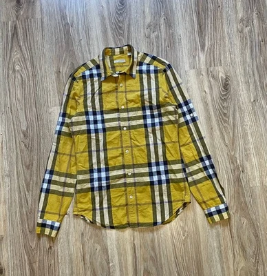Camisa Burberry Brit AMARILLA a Cuadros Lino/Algodón Abotonada Manga Larga Foto 1 de 4
