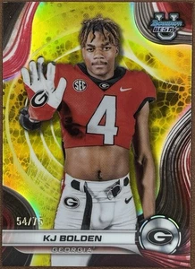 2024 Bowman's Best U - #18 KJ Bolden /75 - Yellow Refractor (RC) - Picture 1 of 4