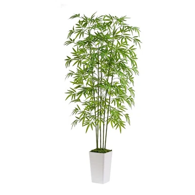 Artificial Bamboo Tree 6FT Tall Fake Plants Faux Bamboo Plant with White Tall... - Image 1 of 4