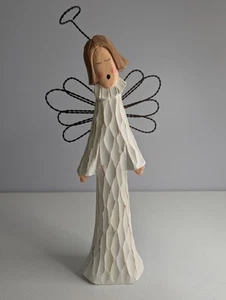 Pier 1 Rustic Country Wooden Angel Folk Art Holiday 15” H Christmas Figurine - Picture 1 of 15