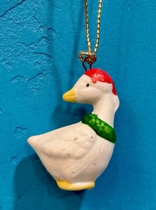 Vintage Weihnachtsschmuck Gans Keramik Porzellan weißer Vogel - Bild 1 von 3