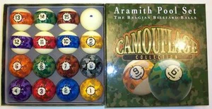 ARAMITH BELGIAN CAMOUFLAGE POOL BALLS COOL CAMO SET - FREE US SHIPPING - Picture 1 of 1