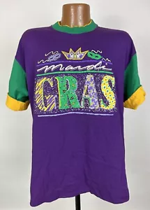 Camiseta de Colección Años 90 Mardi Gras XL Apretada Doble Cuello Fat Tuesday Colorblock EE. UU. - Imagen 1 de 15