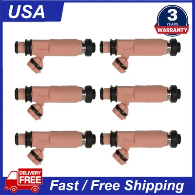 6X Inyector de combustible 2320920030 para Lexus Rx400h 2006-08 Toyota Sienna 3,3 L 2004-06 Foto 1 de 4