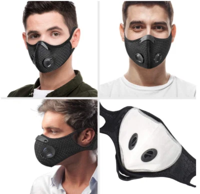 NEW 12pack Cycling Mesh Face Mask With Active Carbon Filter Breathing Valves  - Image 1 of 4