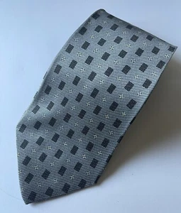 Giorgio Armani Cravatte Luxury Mens Tie Gray Geometric Necktie Italy - Picture 1 of 2