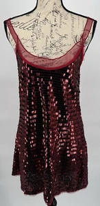 NWT Intimately Free People Women’s Disco Fever Mini Slip Dress Red Sz S Sequin - Picture 1 of 16