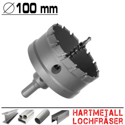 Hartmetall Flachschnitt Loch Fräser Eisen Metal Stahl Edelstahl Lochsäge Ø 100mm - Bild 1 von 3