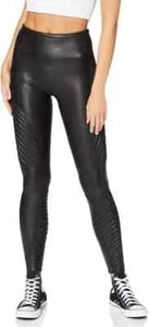 NUEVO CON ETIQUETAS $110 SPANX Leggings Moto Cuero Sintético Muy Negros Talla XL EUC Compresión SEXY - Imagen 1 de 8