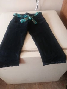Old Navy Girls Size 10 Jean Capris With Sash Belt - Picture 1 of 3