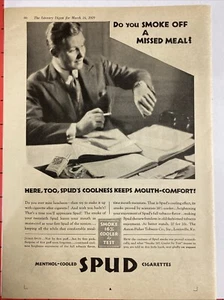 1929 Vtg Menthol Cooled Spud Cigarette Office Smoking Era Old Fashion Tobacco - Picture 1 of 9