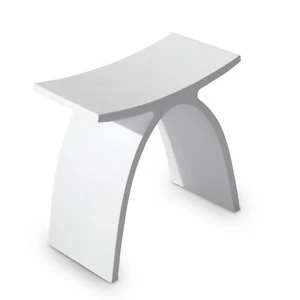 Design Badhocker MANHATTAN aus Mineralguss in Weiß Matt Duschhocker Bad Hocker - Bild 1 von 1