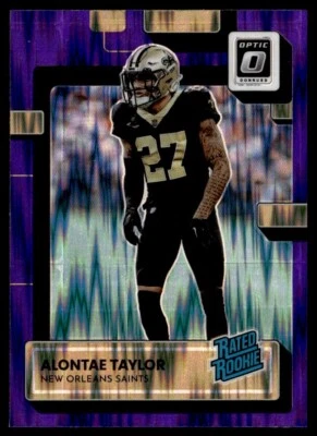 2022 Donruss Optic Rated Rookie Purple Shock Alontae Taylor #300 JJ1 - Image 1 of 2