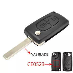 2Button Replacement Flip Key Fob Case Shell For PEUGEOT 207 308 307 407 Partner - Picture 1 of 6