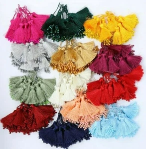 FCL 1 Pair 5 cm Indian Thread Tassel for Curtain Edge Blouse Lehenga Wedding - Picture 1 of 36