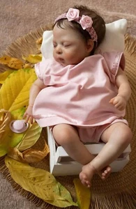 Reborn Baby Dolls Sleeping Toddler Lifelike Newborn Cloth Body Realistic Toy 10" - Picture 1 of 4