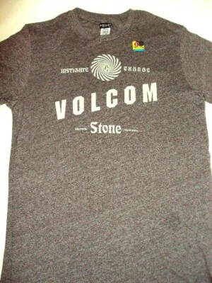 NEW VOLCOM SURF MEN MOCK TWIST CREW TEE T SHIRT MOCHA HEATHER M MEDIUM code ZZ90 - Image 1 of 2