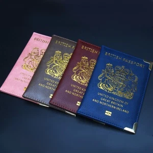 British Passport Cover UK Passport Cover Ireland Passport Cover Travel Case - Picture 1 of 16