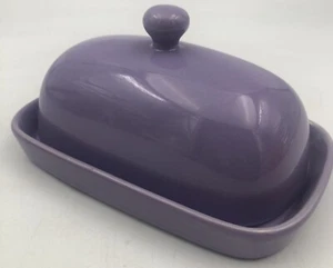 Sweejar Purple Lavender Ceramic Porcelain Butter Dish Keeper with Lid - Picture 1 of 10