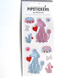 Pipsticks Foiled Poodle Love Sticker Sheet Discontinued Dog NIP - Picture 1 of 2