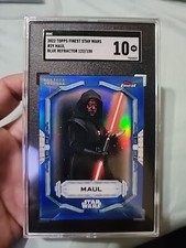 2022 TOPPS STAR WARS FINEST BLUE Refractor PARALLEL DARTH MAUL /150 SGC 10 Gem