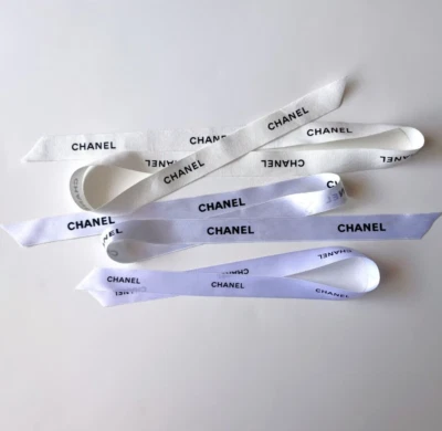 CHANEL White Cut Ribbons X 3 for gift wrapping decoration (1" wide, 41" 36" 23") - Image 1 of 3
