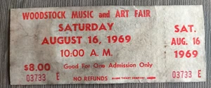 Ticket Vintage 16.08.1969 WOODSTOCK Musik- und Kunstmesse Konzert Original Nr.03733E - Bild 1 von 6