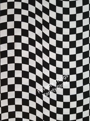 BTY Wavy Checkered Flag Nascar Racing Auto Sports New Cotton Fabric! - Image 1 of 4
