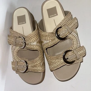 Dolce Vita Woven Raffia Double-Buckle Sandals – Women’s Size 9.5 - Picture 1 of 8