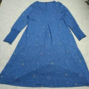 Abito midi Gudrun Sjoden taglia XL blu lyocell jersey geometrico donna X-Large - Foto 1 di 13