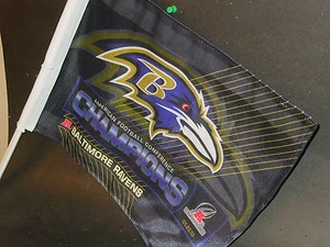NFL Baltimore Ravens Car Flag, NEW (2013 AFC Champions) - Picture 1 of 1