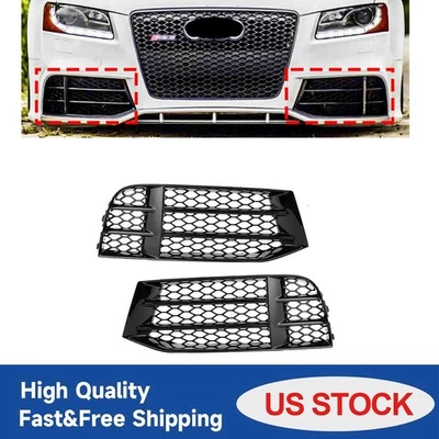 For Audi RS5 Coupe 10-16 Front Bumper Lower Fog Light Lamp Cover Grille Bezels Foto 1 de 4
