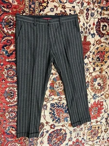 Brioni Bianco Wool Pinstripe Dress Pants Gray Italy 40 Lined - Picture 1 of 9